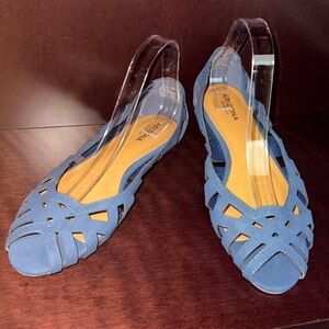 Arizona Jean Co. Suede Jaiden Blue Casual Ballet Flats Size 9.5